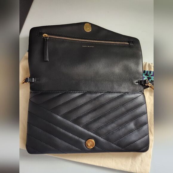 Tory Burch Kira Black Leather Shoulder Bag / Clutch - Picture 8 of 11